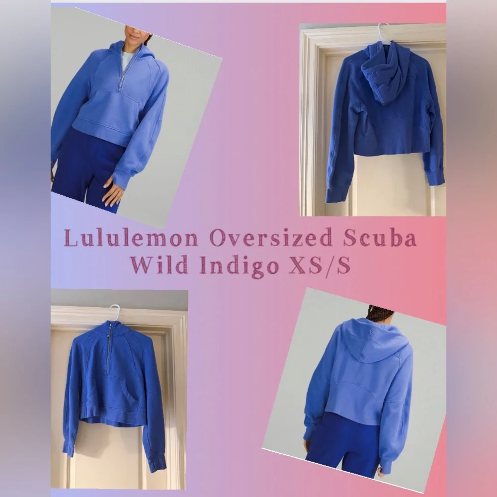 Lululemon Scuba Oversized Half Zip Hoodie Size XS/S Rare Wild Indigo 0 2 4 6